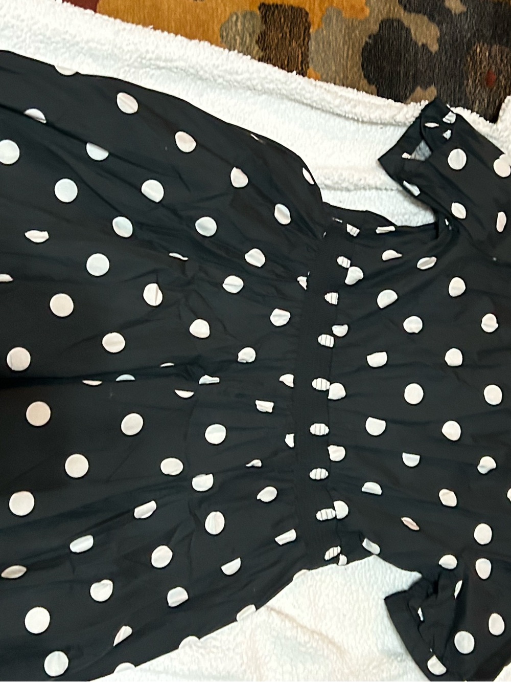 Worthington Black Dress with White Polka Dots - Midi